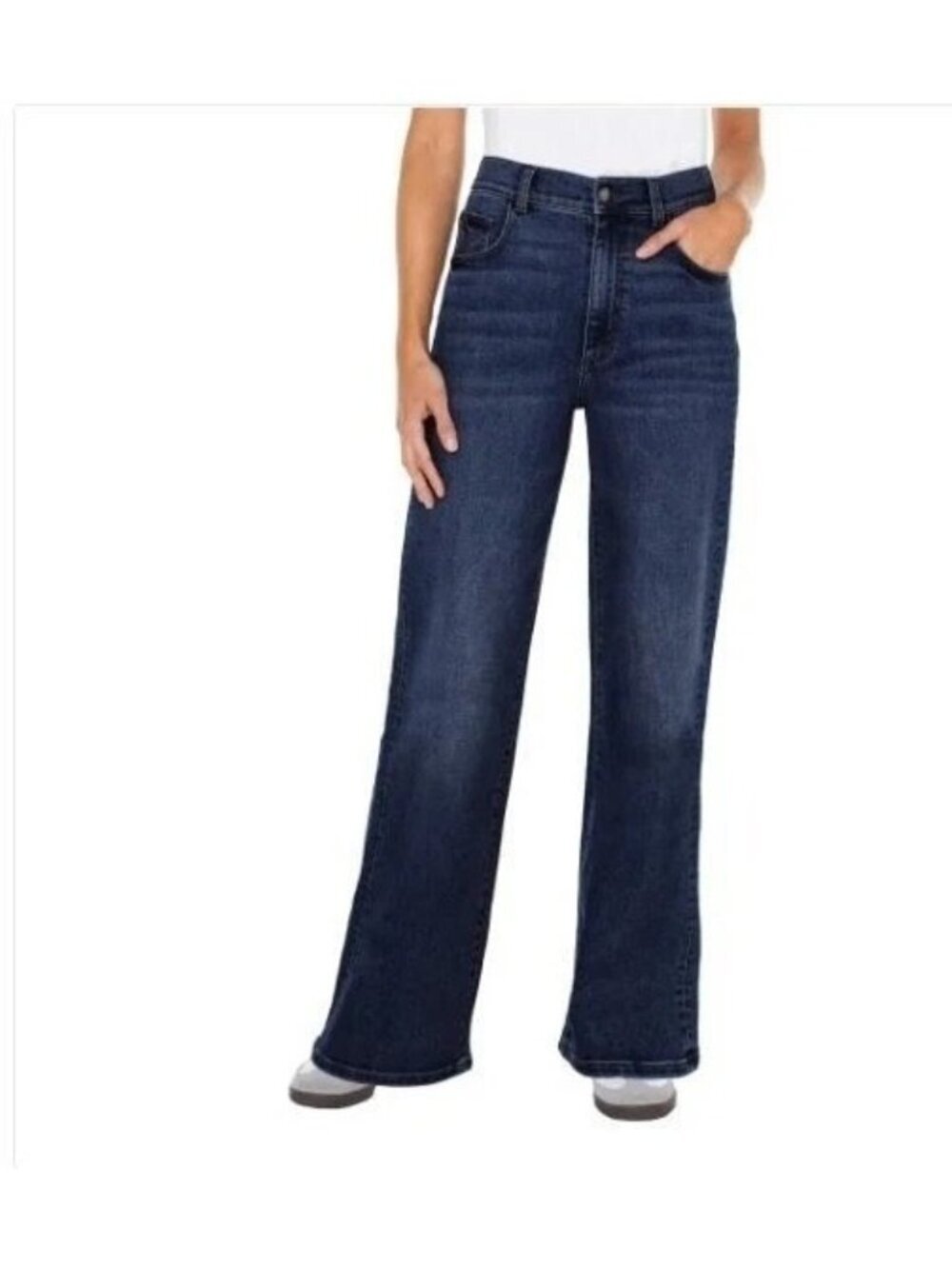 NWT Well Worn Women's 10/30 Blue High Rise Wide Leg Jeans DarkBlue  B0443